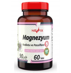 Nevfix Magnezyum Sitrat (klorür, Bisglisinat, Malat, ) Kedi Otu Pasiflora 60 Tablet Magnesium Glisinat