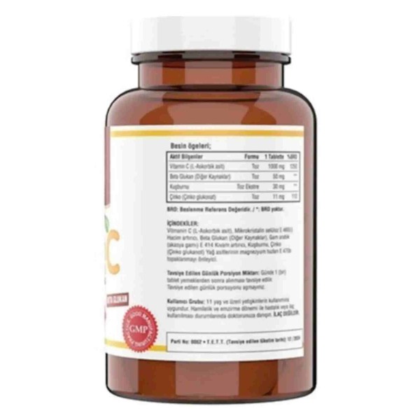 Ncs C Vitamini 1000 mg Beta Glucan Zinc Rose Hips 120 Tablet