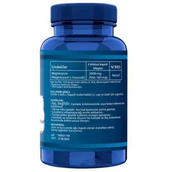 Ncs Magnezyum Magnesium L-Threonate Vejeteryan 90 Bitkisel Kapsül