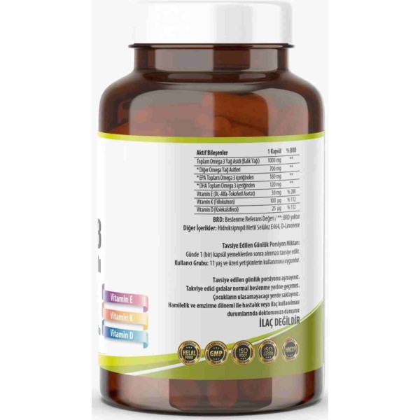Ncs Omega 3 Balık Yağı 1000 Mg Yumuşak Kapsül Doğal Limon Aromalı 60 Kapsül