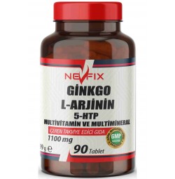 Nevfix Multivitamin Multimineral 90 Tablet 5-HTP Ginkgo Biloba Koenzim Q-10 Glutatyon Zengin İçerik