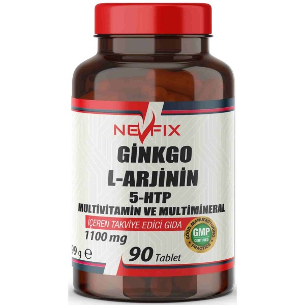 Nevfix Multivitamin Multimineral 90 Tablet 5-HTP Ginkgo Biloba Koenzim Q-10 Glutatyon Zengin İçerik