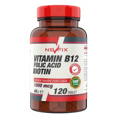 Nevfix Vitamin B12 1000 Mcg Folic Acid Biotin 120 Tablet