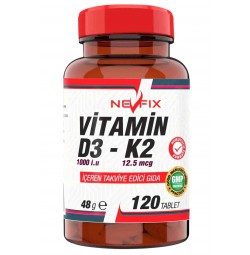 Nevfix Vitamin D3 1000 Iu Vitamin K2 12.5 Mcg 120 Tablet