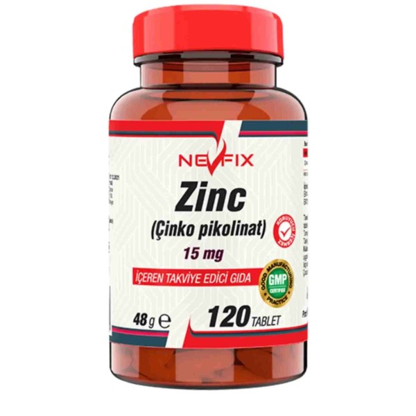 Nevfix Zinc Çinko Pikolinat 15 Mg 120 Tablet