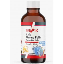 Nevfix Magnezyum Glisinat Omega 3 Cod Liver Oil 150 ml Çinko Sitikolin Folik Asit Vitamin D3