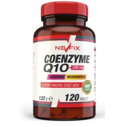 Nevfix Coenzyme Q10 200 mg Koenzim Resveratrol Q10 Karamuk 120 Tablet